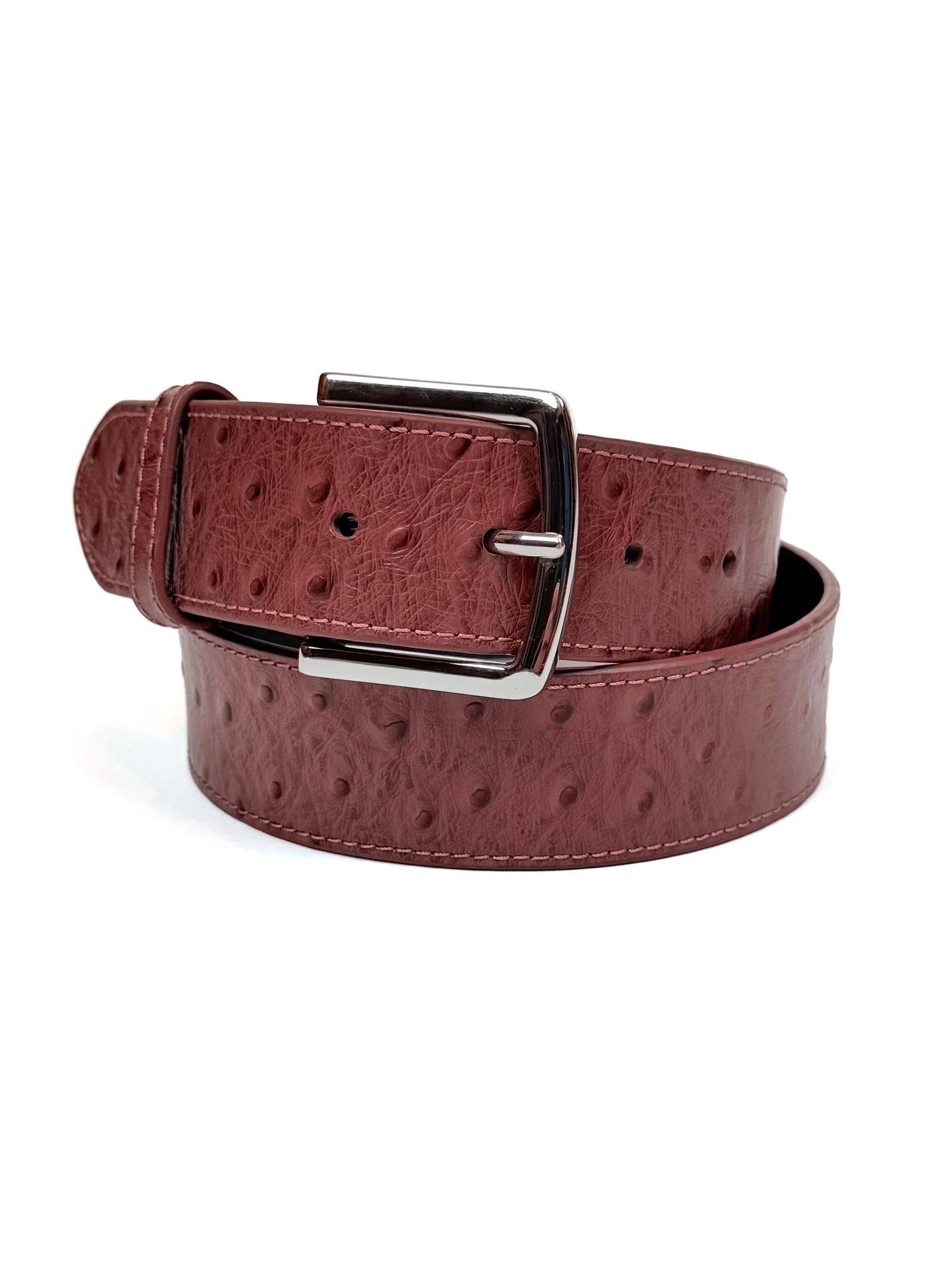 Waxed Bordeaux Red Ostrich Quill Belt LIMITIED QUANTITY REMAIN